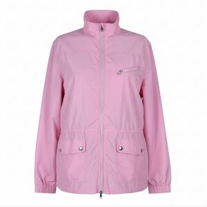 Lauren Ralph Lauren Windbreaker Jacket Women Size L Pink Cinched Waist High Neck